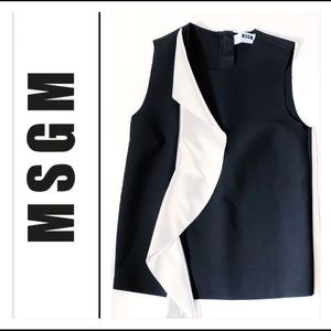 MSGM Milano Sleeveless Cascading Ruffle top - Sz S
